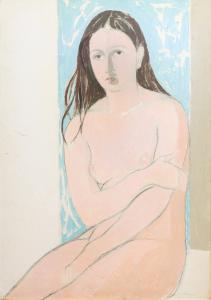 Francesco Menzio, "Modella", Ölgemälde auf Leinwand, signiert, 1950er Jahre