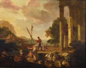 Paesaggio costiero con rovine architettoniche, Jacob de Heush (Utrecht 1657 – Amsterdam 1701)