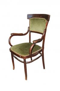 Antique Thonet armchair from the early 1900s in walnut-stained bent beech wood