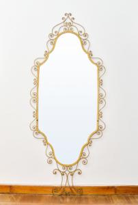 Specchiera in ferro dorato '60, Mirror in gilded iron 60s
