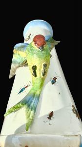 Porcelain vase with applied parrot and insect and butterfly decoration, Thuringian manufacture (probably Sitzendorf), Germany - Foto 5