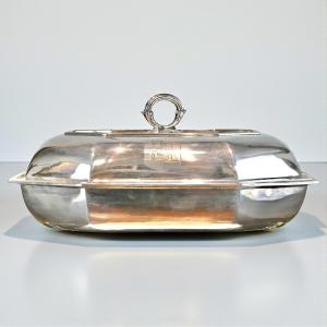  Grande Legumiera In Argento Sterling Con Doppia incisione di Stemma Nobiliare - Inghilterra 1806