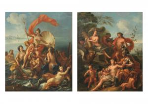 Coppia di soggetti mitologici, Charles-Antoine Coypel (Parigi 1694 - 1752)