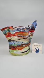 Vaso Murano originale firmato Enrico Cammozzo con certificato 34 cm
