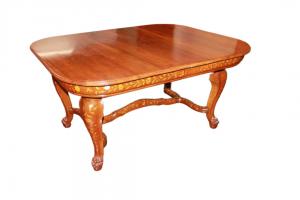 Mid-1800s Dutch Mahogany Table with Inlays