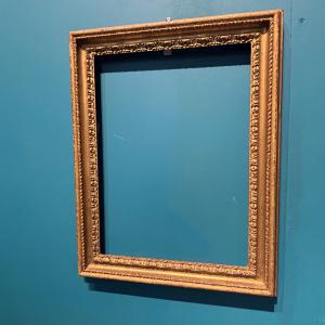 Ancienne cadre feuille d'or du XVIIIe siècle. L. 60 x 60 (espace utile 50,50 x 37,50) - Foto 7