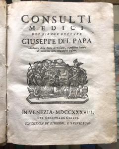 Giuseppe Del Papa Consulti Medici 1738 Zwei Bände in einem