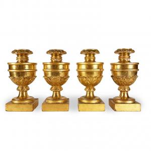 Vergoldete Empire Lampenfuß-Sets 1700, Vier Stück