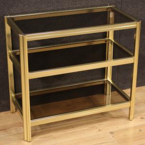 Mesa de centro italiana de design em metal dourado