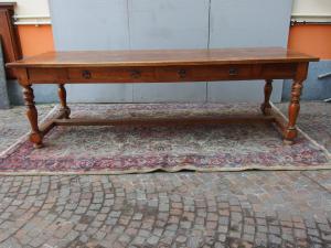 GRANDE MESA RETANGULAR DE NOGUEIRA ESTILO LUÍS FILIPE cm C250xL87xA80