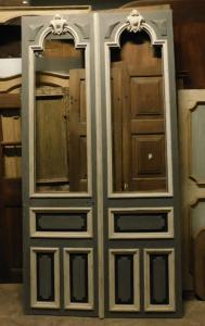 pts719 - Nr. 2 doppelte, lackierte Glastüren, Epoche 18./19. Jahrhundert, Maße: 145 cm B x 282 cm H