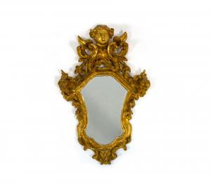 Carved, sculpted, and gilded wooden sconce, 18th century