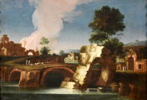 Paesaggio laziale, Entourage di Paolo Anesi (Roma 1697 - 1773)