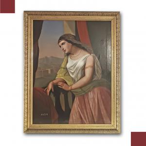 QUADRO DA ENRICO FANFANI META' XIX SECOLO DELLA POETESSA SAFFO