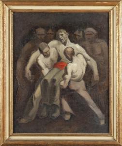 Alberto Helios Gagliardo (Genua 1893-1987) Bergmann, Öl, signiert unten mittig