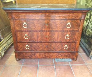 Antique Charles X Commode in Mahogany Feather - Restored_car 2935