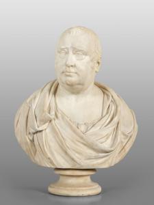 Busto in marmo bianco di Charles James Fox attribuito a Joseph Nollekens e collaboratori (Londra 1737 1823)