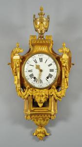 Orologio Cartel Luigi XVI in bronzo e bronzo dorato, Francia secolo XVIII
