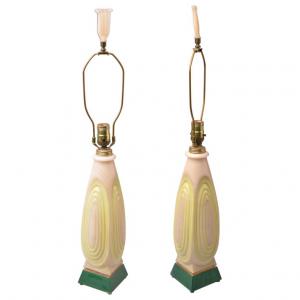 Coppia di rare lampade Murano in opaline anni '30 - O/5576