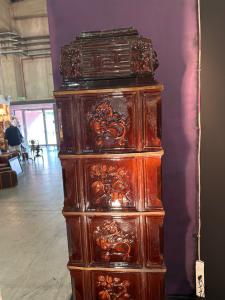 Stufa Napoleone III  monocroma soggetto chinoiserie