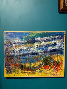 Modern art painting by Gianfranco Zaccagnino, Rome 2017, oil on canvas, 82x61cm