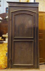 ptl576 - lackierte Tür komplett mit Rahmen, 18. Jahrhundert, Maße: B 121 cm x H 255 cm