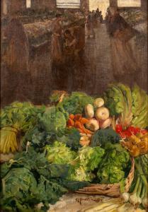 Attilio Pusterla - Auf dem Markt (1894)