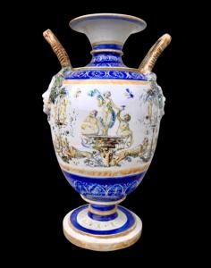 Vaso in maiolica a decoro neoclassico,Manifattura di Faenza.( Minardi?Farina?).