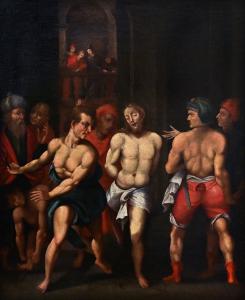 "A Flagelação de Cristo" Óleo sobre tela do século XVII
