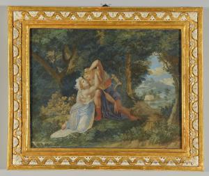Tempera su carta raffigurante scena mitologica, Francia fine secolo XVIII inizi secolo XIX