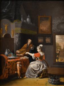 O tocador de alaúde, Gabriel Metsu (Leiden, 1629 – Amsterdão, 1667) seguidor
