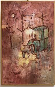 Franco Rognoni – „Das Taxi“, Öl auf Leinwand, signiert, 1965