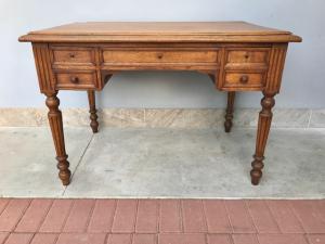 Small oak table/desk with 4 drawers - Restoring (work in progress)_car 2385