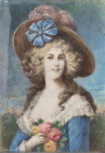 Ritratto di giovane ragazza con fiori