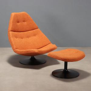 Poltrona 'F588' com apoio para os pés de Geoffrey Harcourt - Produção Artifort Anos 60