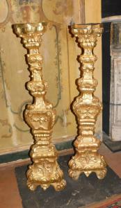lamp158 - par de castiçais dourados, cm l 28 x a 109