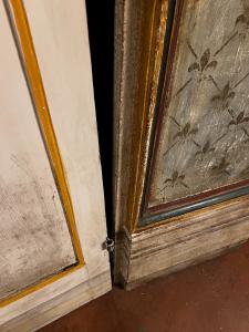 PTL734 - Charmante porte en bois laqué à double battant, époque 17e/18e siècle, passage H 235 cm L 111 cm - Foto 5