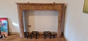 French brocatello marble fireplace