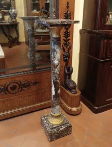 COLONNA IN MARMO ROSSO META' XIX SECOLO 