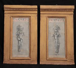 Pair of painted panels, Tuscany, 18th century