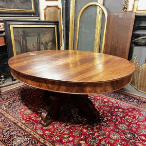 TAV337 - mesa oval extensível em nogueira, século XIX, medidas 195 cm L x 86 cm A x 158 cm P
