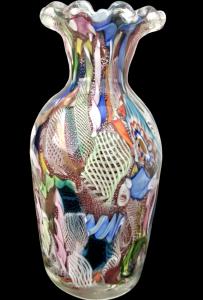 Vaso in vetro con murrine,serie'bizantino'.Dino Martens per A.v.e.m Murano.