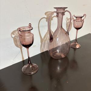 Antico Tritico in vetro  rosa Amatista 1920 manifattura  Zecchin – Cappellin Murano Venezia.