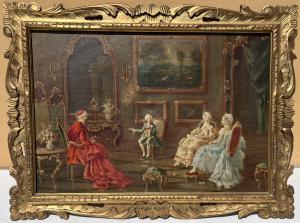 Giuseppe Guidi (1881-1951): Scena d'interno
