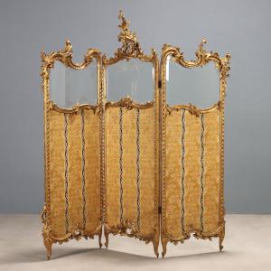 Rococo Style Screen, Italy, Late 19th Century