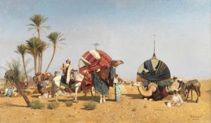 Edmund Berninger  - Carovana a riposo a Biskra