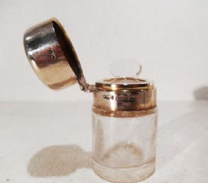 Frasco antigo de vidro e prata Art. 65