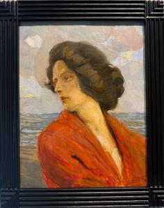 Ettore Tito, Red Shawl
