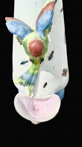 Porcelain vase with applied parrot and insect and butterfly decoration, Thuringian manufacture (probably Sitzendorf), Germany - Foto 8