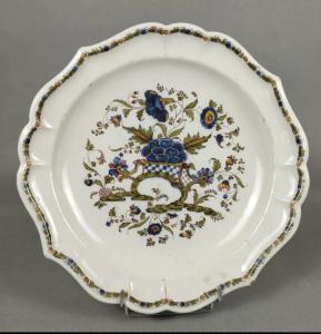Grande piatto in maiolica Pasquale Antonibon , XVIII secolo cm 40